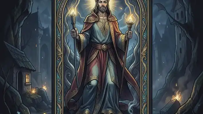 Алтарь для расклада Таро: минималистичная композиция с колодой, свечой и кристаллами на темной ткани