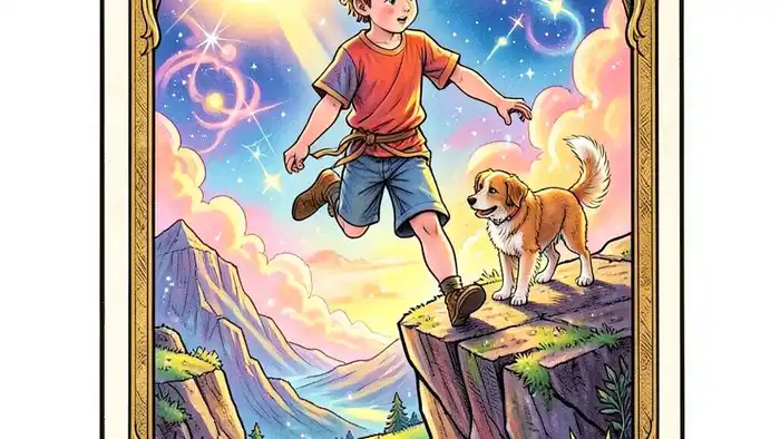 Аркан Шут — изображение карты Таро с юным странником