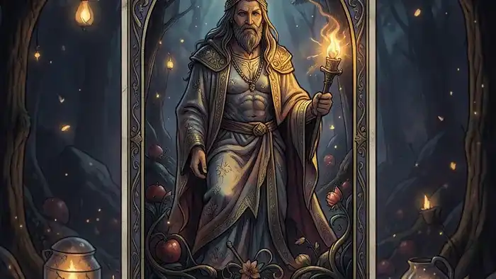 Благовония для расклада Таро: кельтский крест с горящей палочкой и картами на деревянном столе