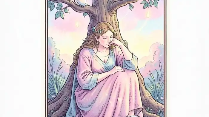 Четверка Кубков на здоровье таро иллюстрация