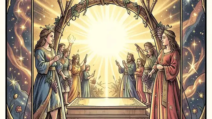 Четверка Жезлов на деньги таро иллюстрация, символизирующая финансовую стабильность