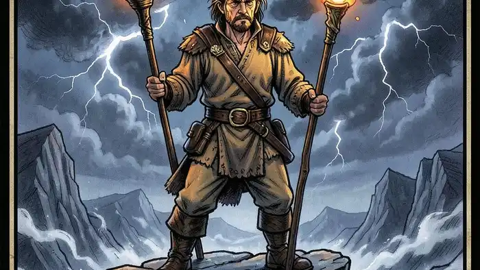 Девятка Жезнов карта Таро изображение