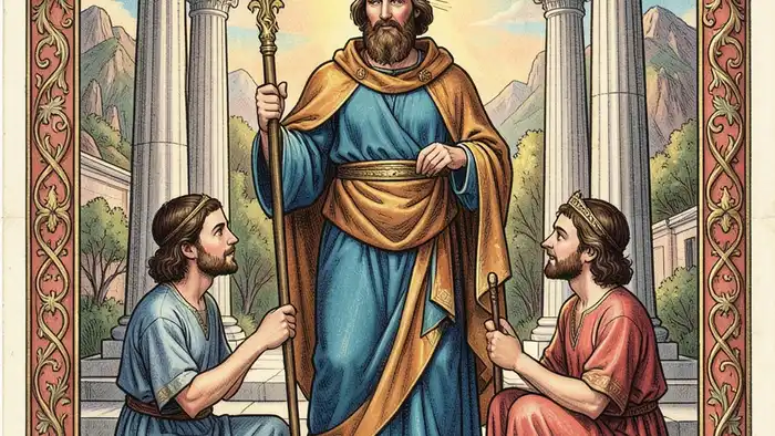 Иерофант архетип таро — изображение карты Таро с жрецом и учениками