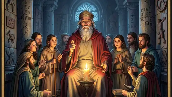 Иерофант таро карта, изображающая жреца и символику