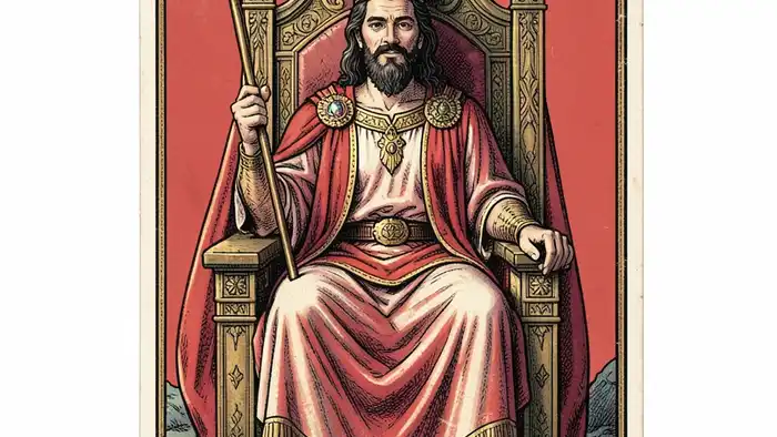 Император характеристика таро — изображение карты Императора в стиле средневековой иллюстрации