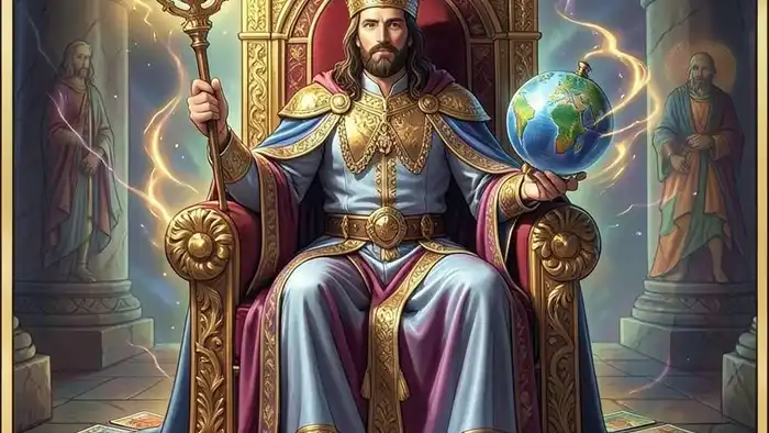 Император в работе таро — изображение императора на троне с таро картами