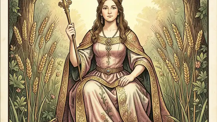 Императрица таро значение — иллюстрация карты императрицы в саду