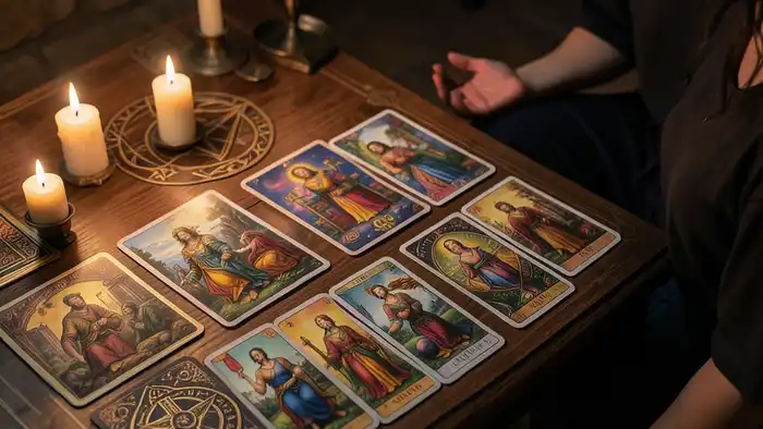 интерактивный расклад Таро — визуальное представление расклада на столе