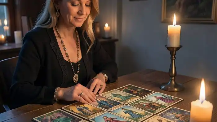 как выбрать таролога — иллюстрация с раскладом Кельтского креста