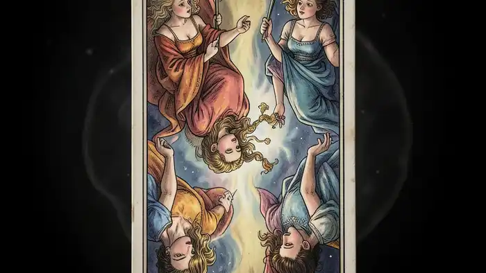 Колесо Фортуны переверн��тый таро иллюстрация