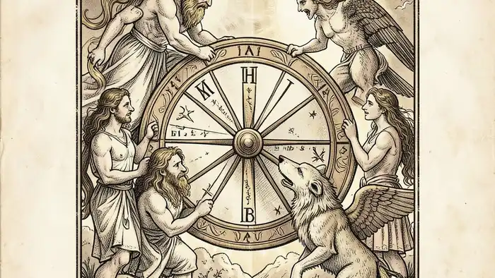 Колесо Фортуны предостережение таро — иллюстрация карты ��аро