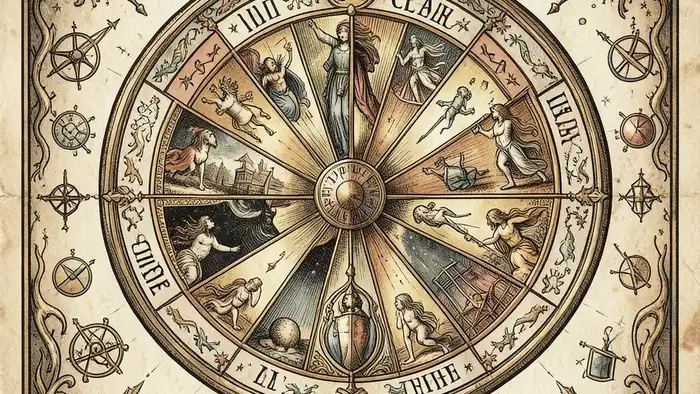 Колесо Фортуны таро изображение карты с символикой судьбы