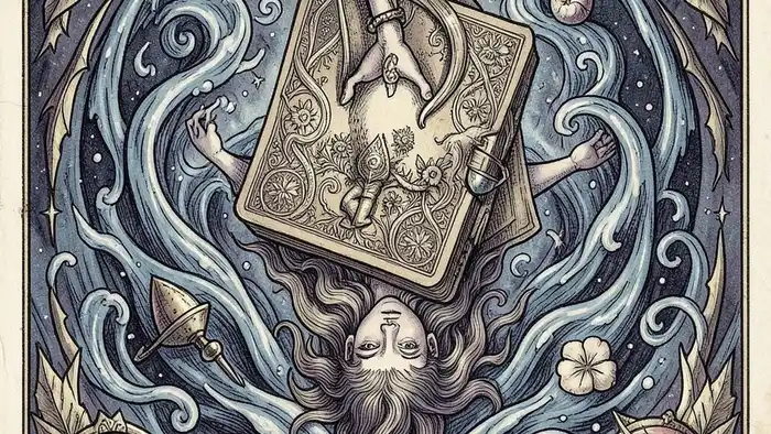 Король Кубков перевернутая таро – иллюстрация с символикой эмоционального блокирования