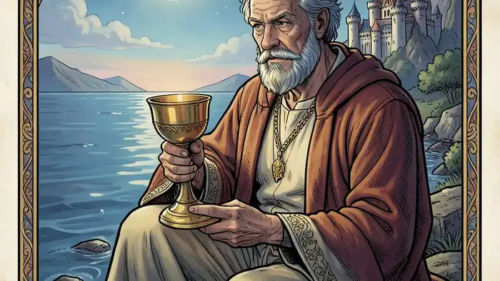 Король Кубков — иллюстрация карты Таро с символикой воды и чаши