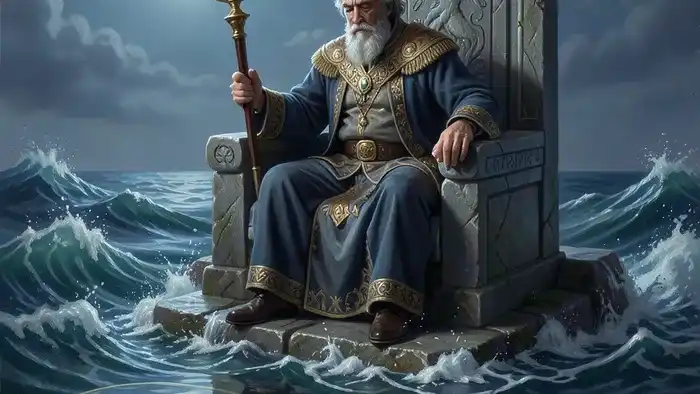 Король Кубков Таро на троне в море — символ эмоциональной мудрости и дипломатии в гадании