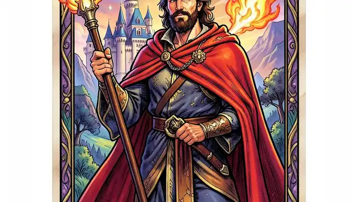 Король Жезлов — изображение карты Таро