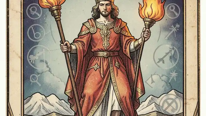 Король Жезлов предостережение таро — иллюстрация карты с символикой предостережения