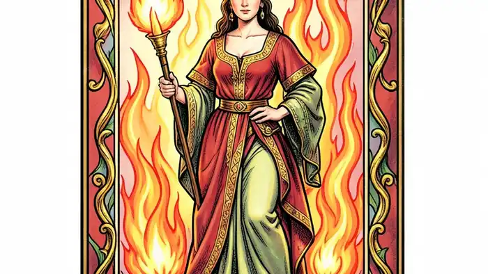Королева Жезлов — карта Таро с огненной энергией