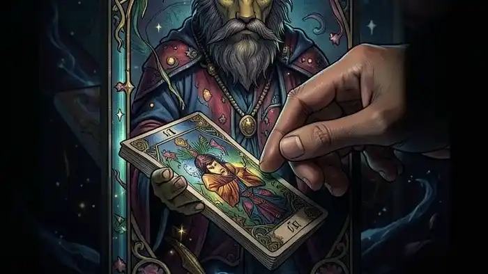 Левая или правая рука для карт Таро: выбор между интуицией и действием на фоне раскрытой колоды