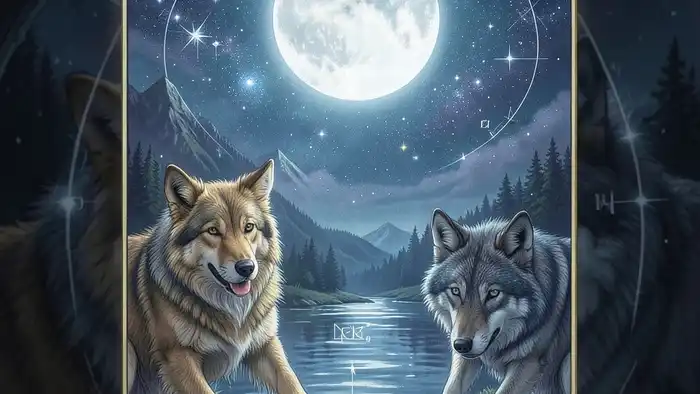 Луна личность таро — иллюстрация карты Луны с символикой и лунным светом