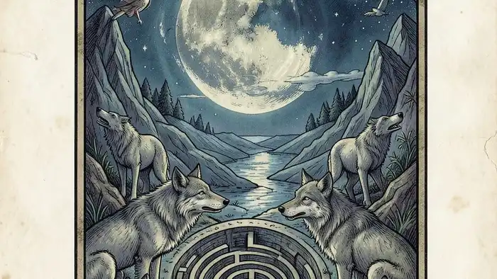 Луна сочетание таро — иллюстрация карты Луны с архетипами