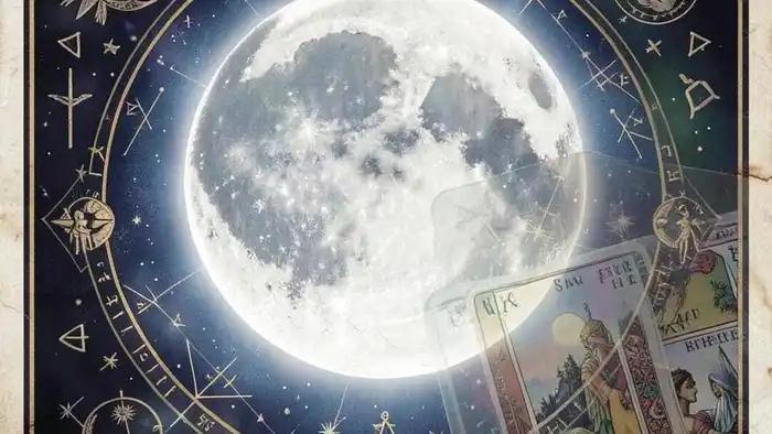 Луна совет таро — изображение карты Луна с мистическим фоном