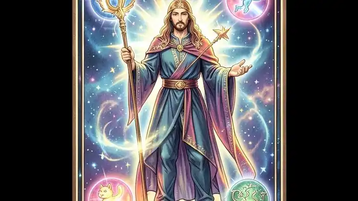 Маг личность таро – иллюстрация карты Мага с символикой элементов