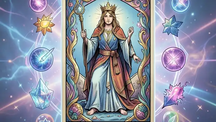 Маг ситуация таро — карта Таро с символикой четырёх элементов