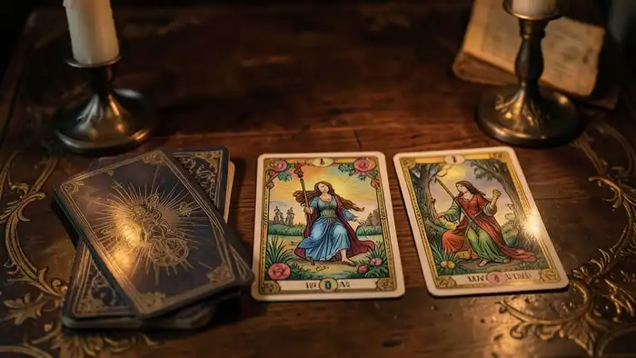 мини расклад таро – изображение карт на столе