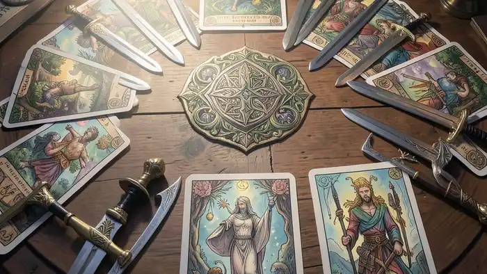 много мечей в раскладе Таро расклад