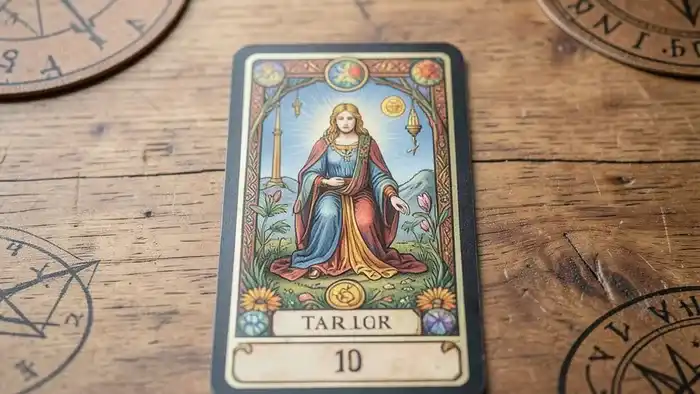 один вопрос один расклад Таро с картами на столе, символизирующий ясность и фокус