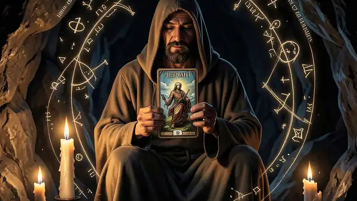 Отшельник медитация на аркан изображение