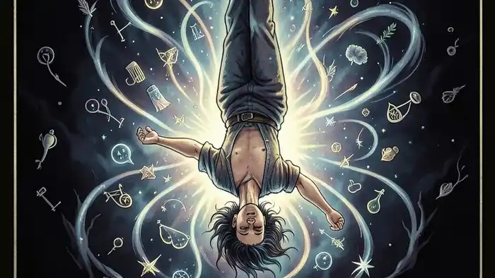 Повешенный чувства таро — иллюстрация карты с символикой эмоций и трансформации