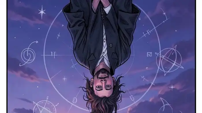 Повешенный карта дня тар�� — иллюстрация с астрологическими символами