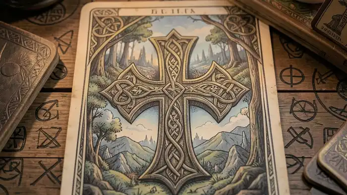 кельтский крест расклад Таро с древними символами