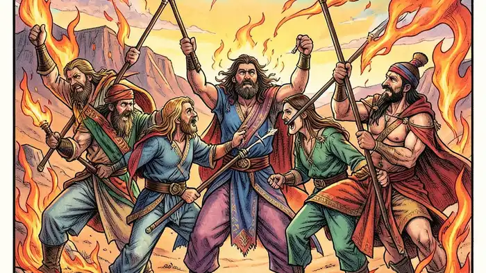 Пятерка Жезлов — динамичная иллюстрация карты Таро с конфликтом и творческой энергией