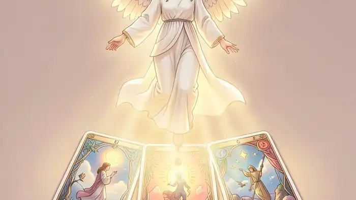 расклад ангел-хранитель изображение ангела над картами Таро