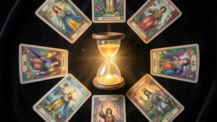 расклад часы – изображение расклада Таро в виде часов