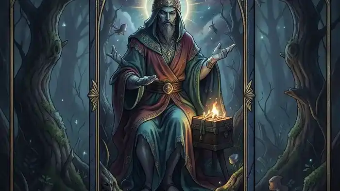 Расклад четыре стихии Таро: символы Огня, Воды, Воздуха и Земли на фоне карт для гадания