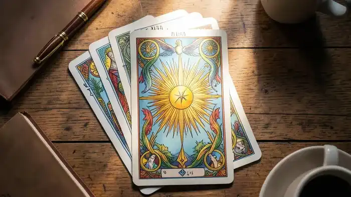 Расклад для быстрого ответа: одна карта Таро на столе, символизирующая мгновенное получение ясности