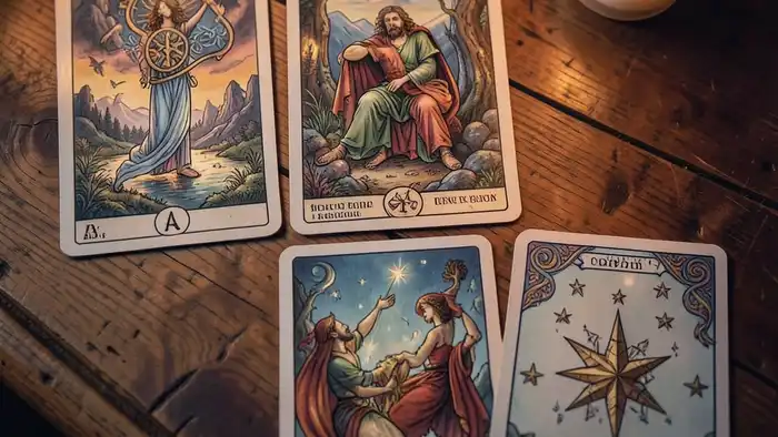расклад для конкретного вопроса — иллюстрация раскладов Таро на столе