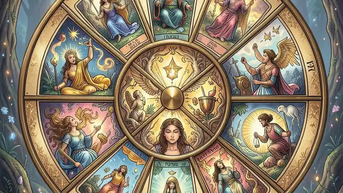 расклад колесо жизни 8 сфер иллюстрация