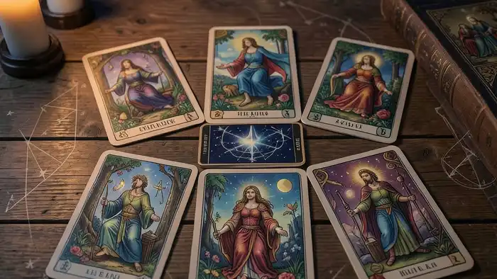 расклад на 7 карт – изображение расклада Таро