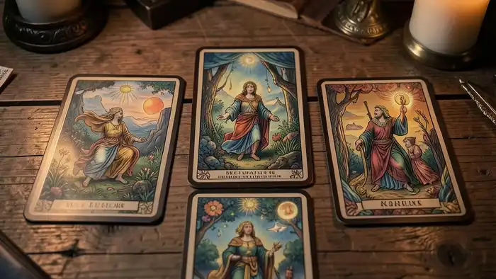 расклад на 7 карт пошагово – изображение расклада Таро