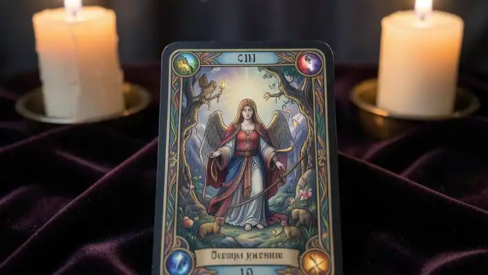 расклад на одну карту — изображение единственной карты Таро на бархатном покрывале