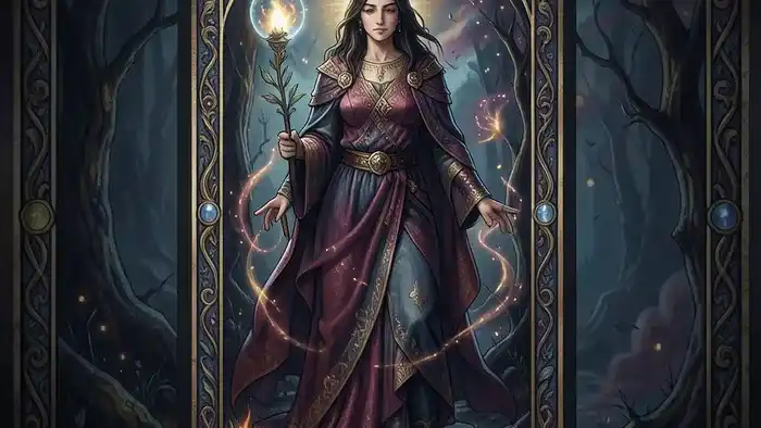 Расклад на цель и путь Таро с картами на столе, символизирующими поиск направления в жизни