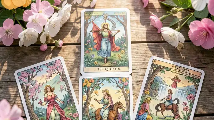 расклад на весну изображение весеннего расклада Таро