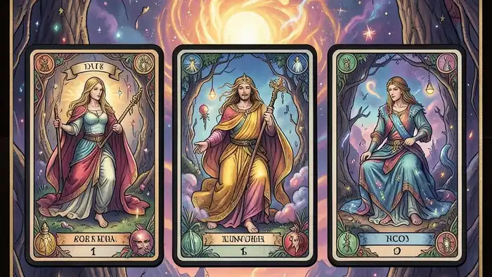 расклад на выбор из трех вариантов, изображение карт Таро