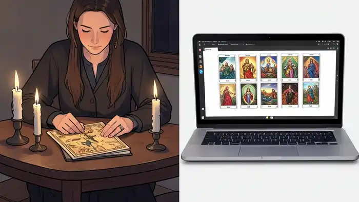 расклад онлайн или вживую — сравнение форматов Таро