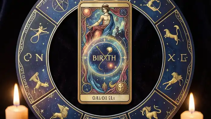 расклад по дате рождения — изображение карт Таро и астрологической диаграммы